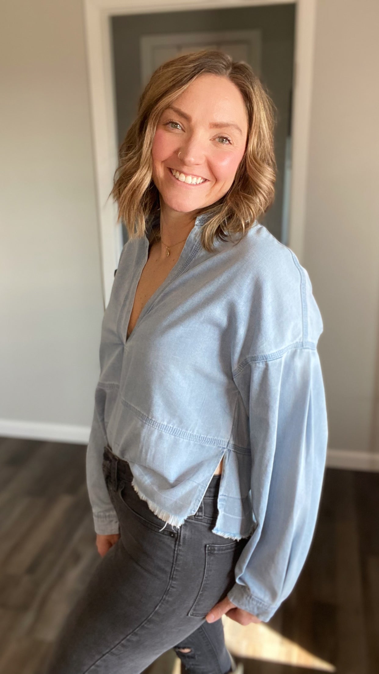 Chambray Pullover