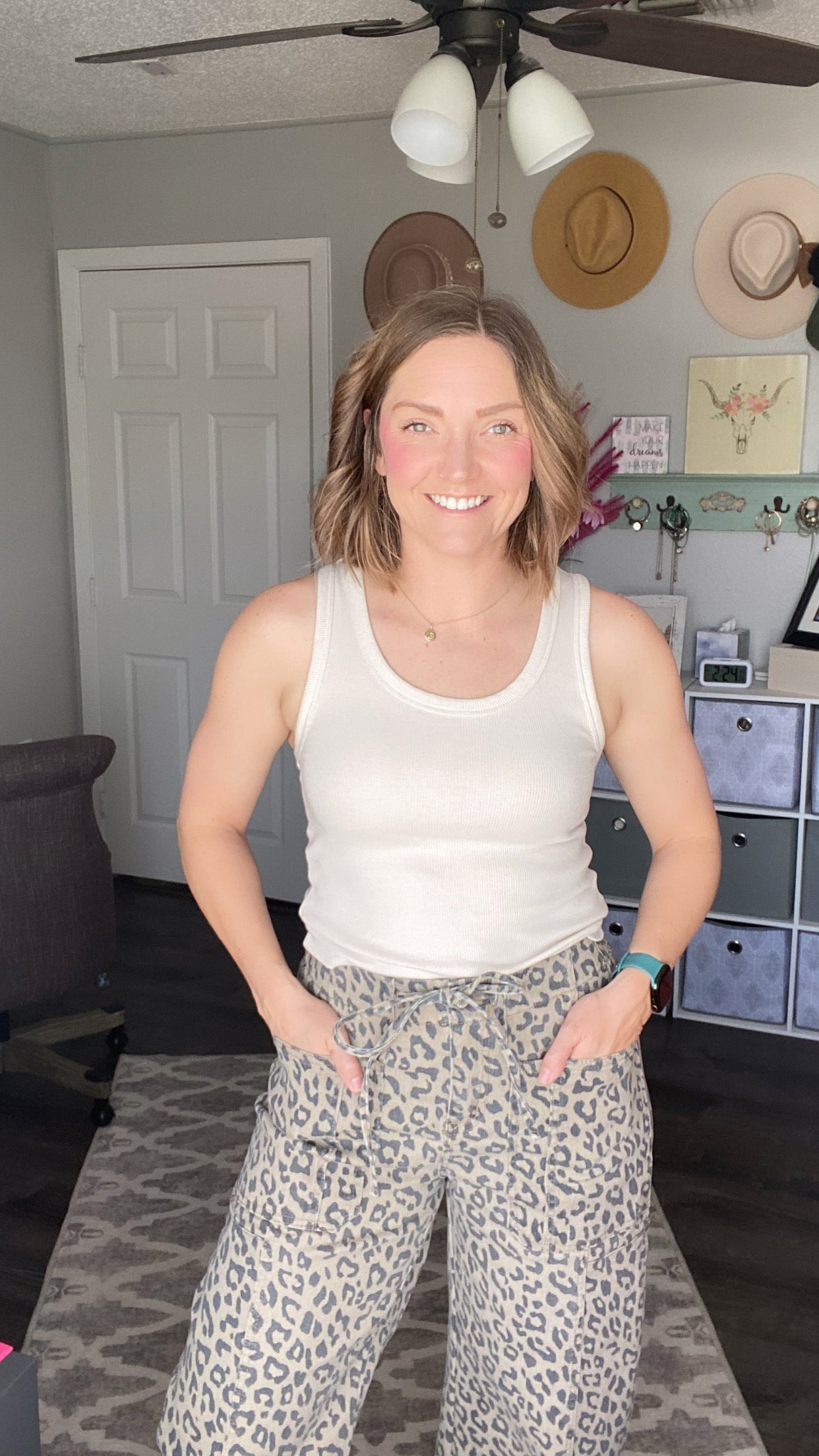 Leopard Wide Leg Denim