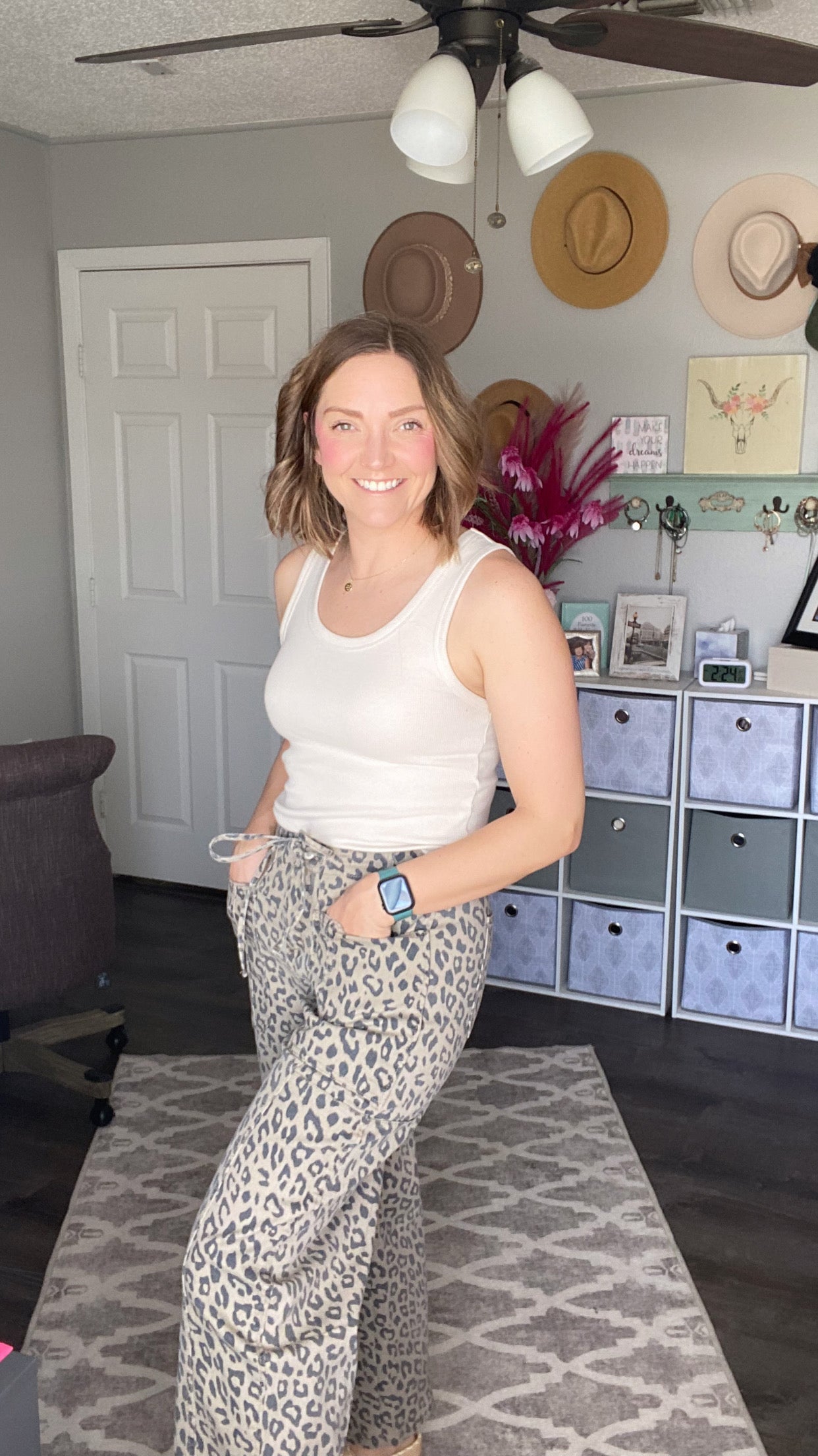 Leopard Wide Leg Denim
