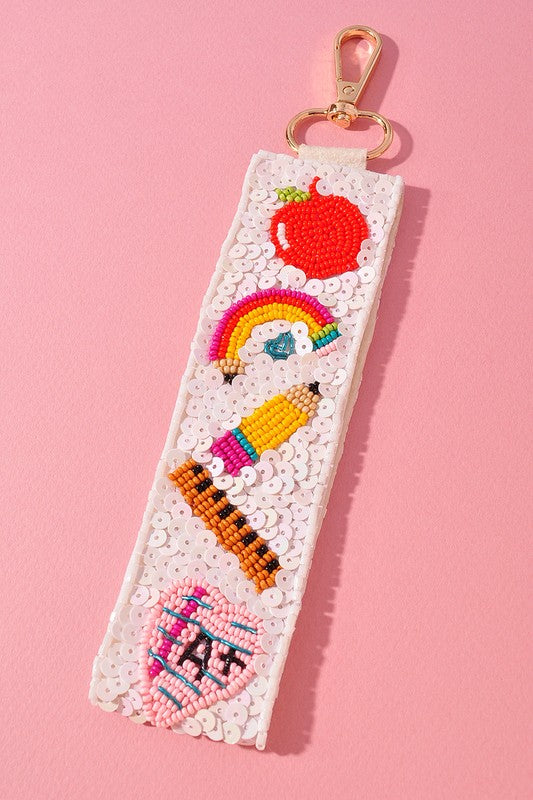 Teacher Life Beaded Keychain