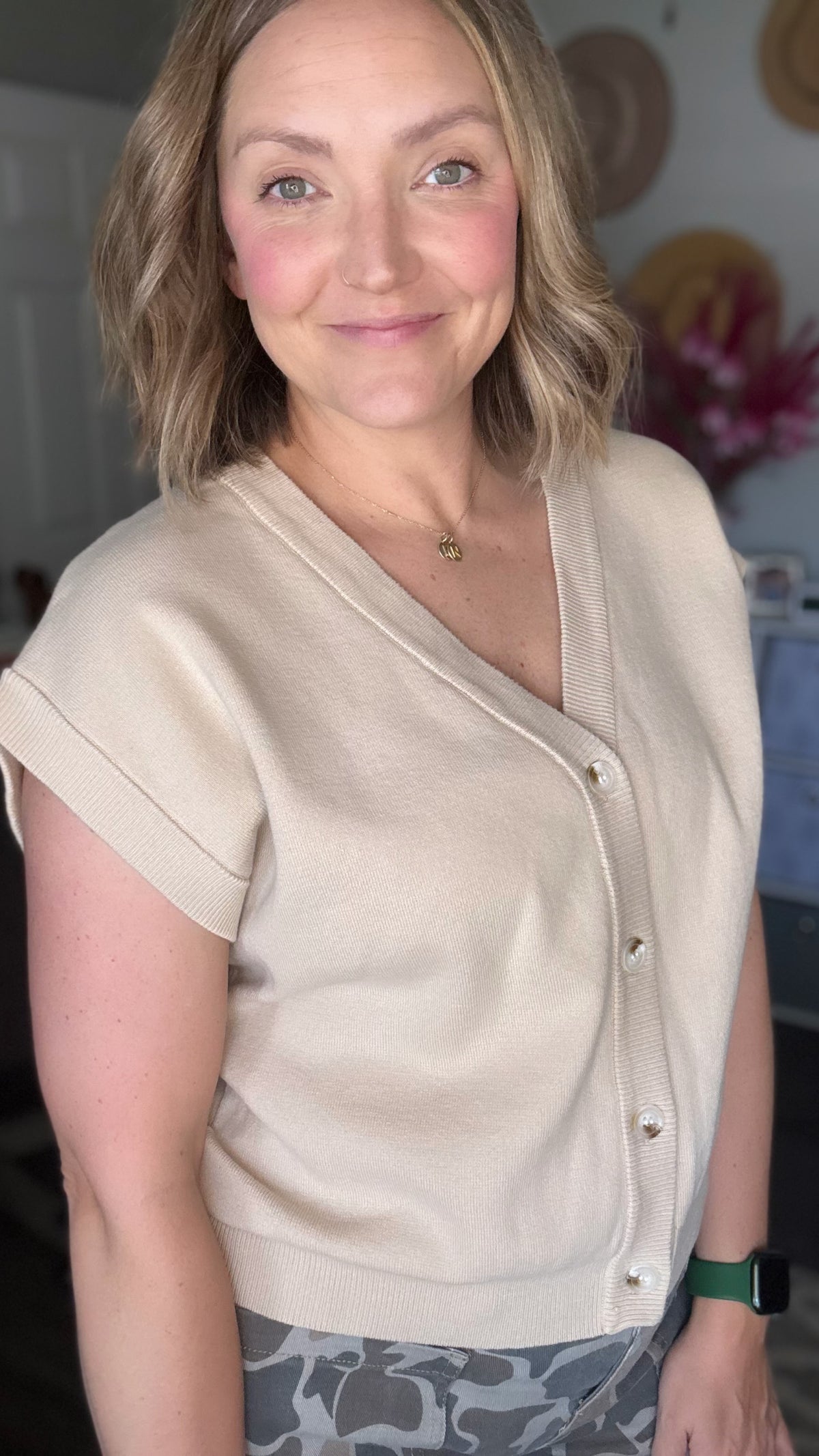 Natural Button-up Sweater