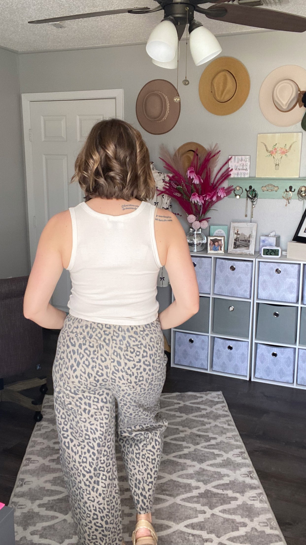 Leopard Wide Leg Denim