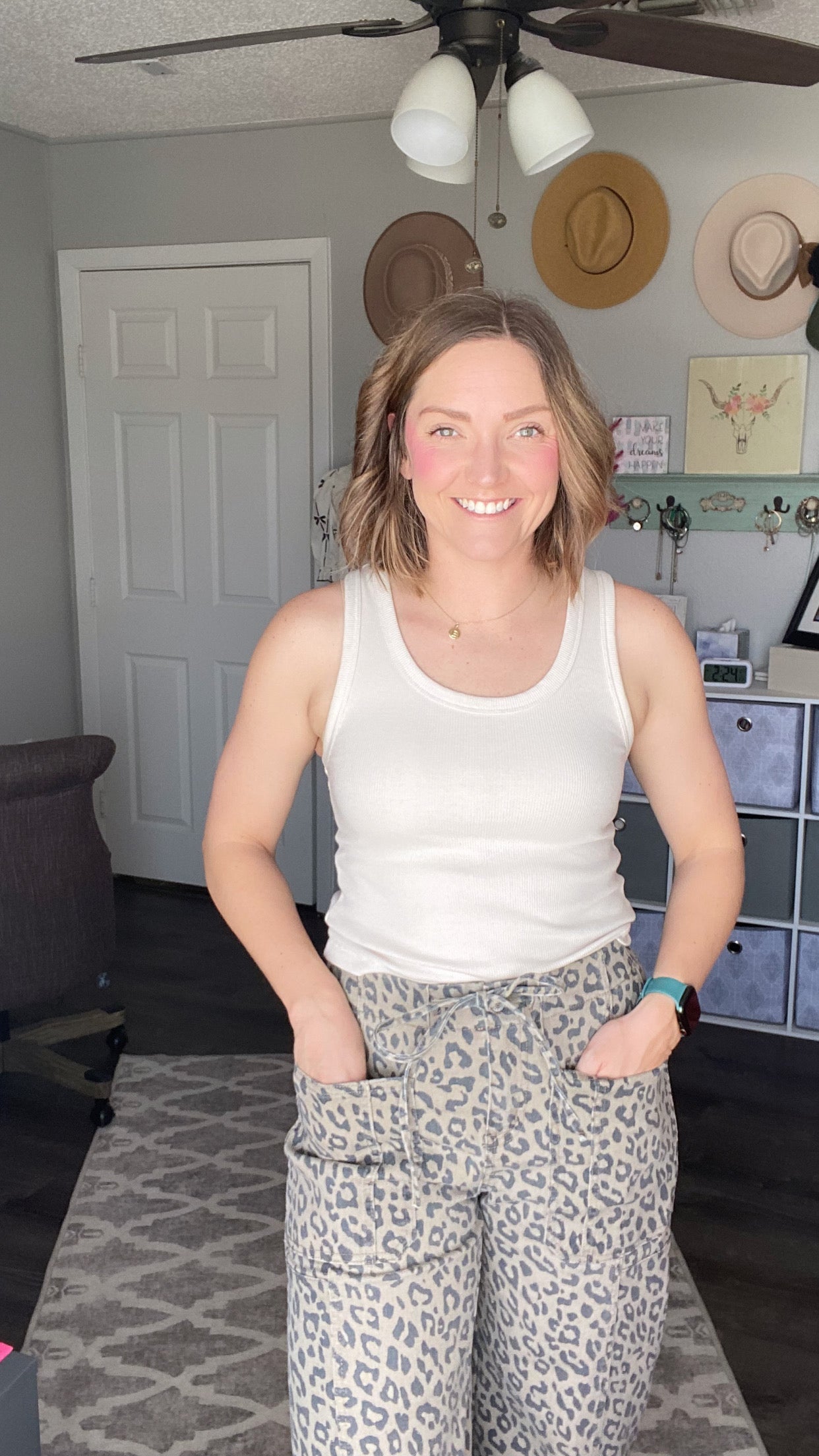 Leopard Wide Leg Denim