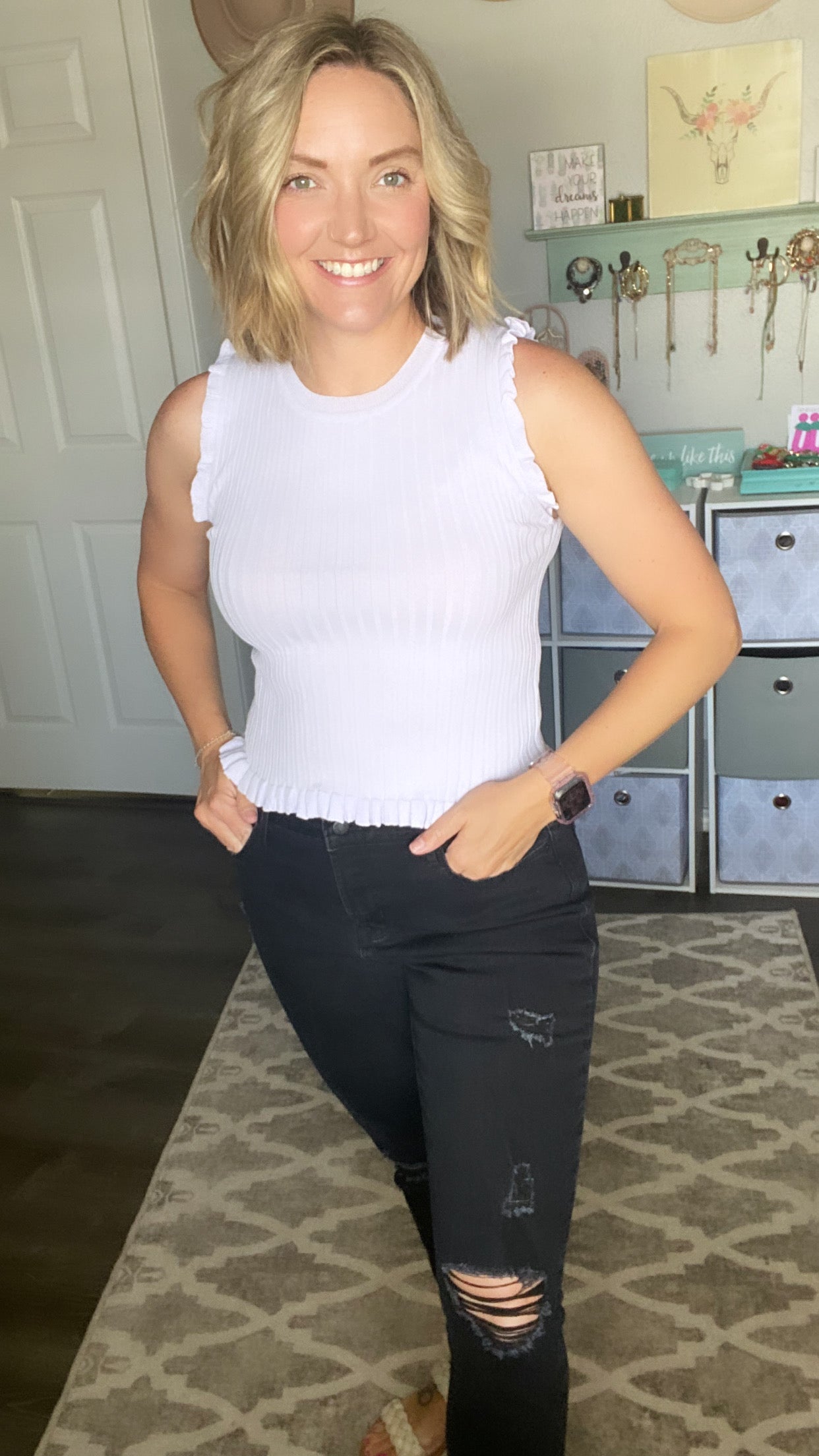 Ribbed Lilac Tank