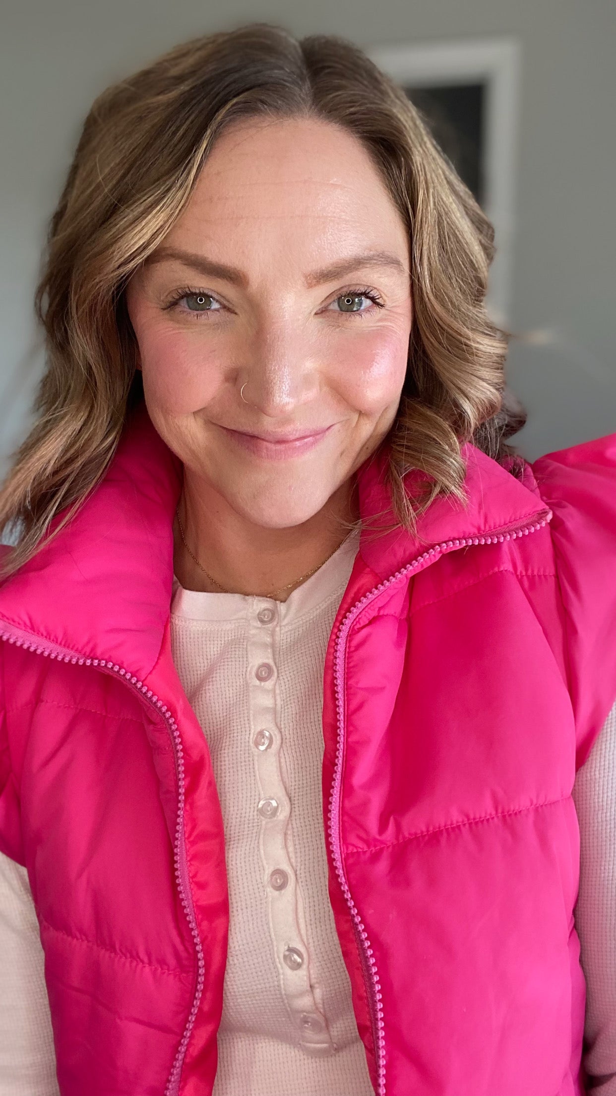 Pink Cropped Puffer