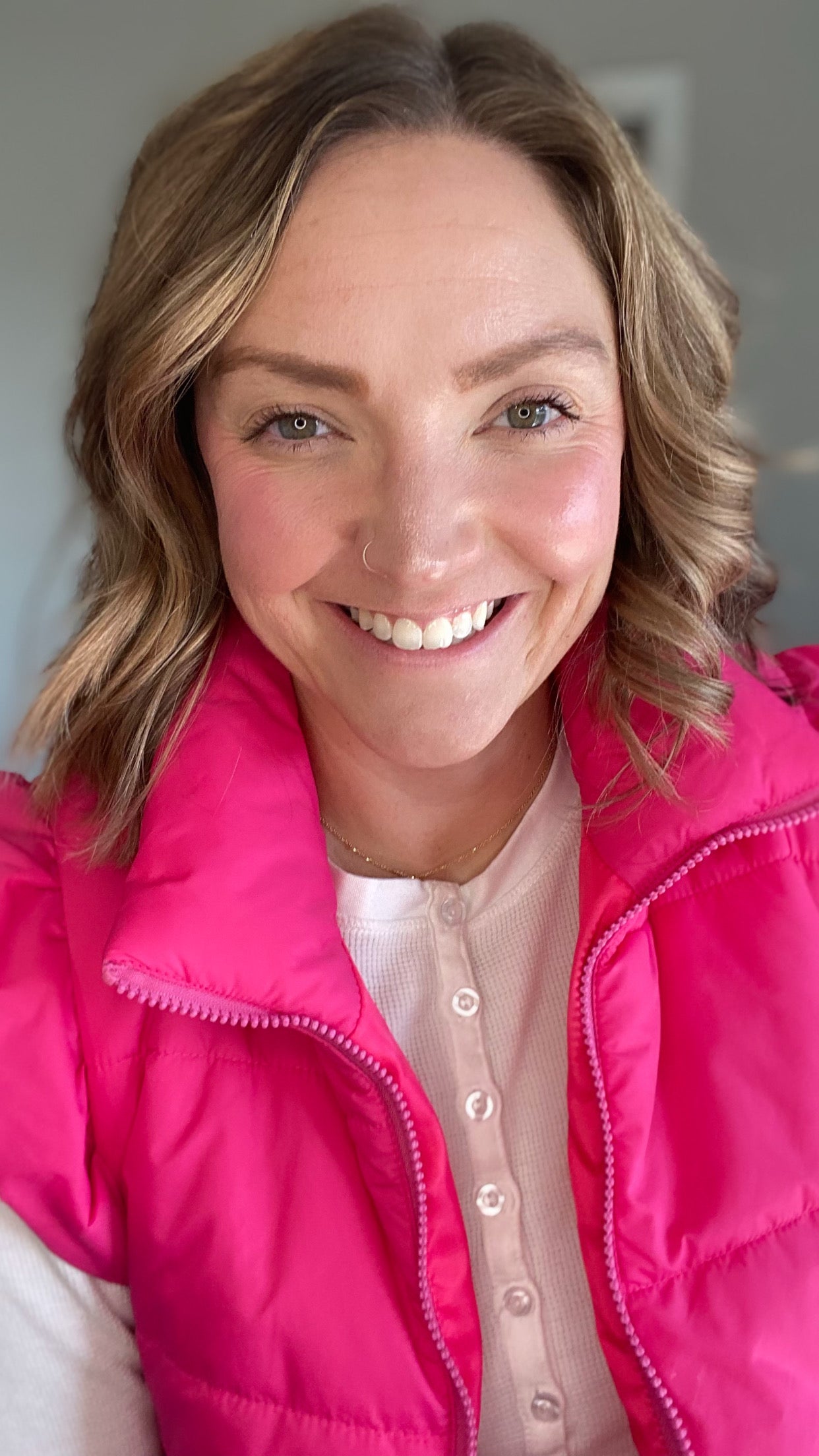 Pink Cropped Puffer
