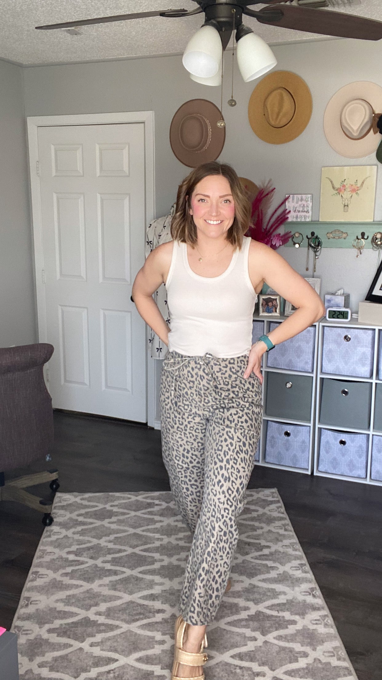Leopard Wide Leg Denim