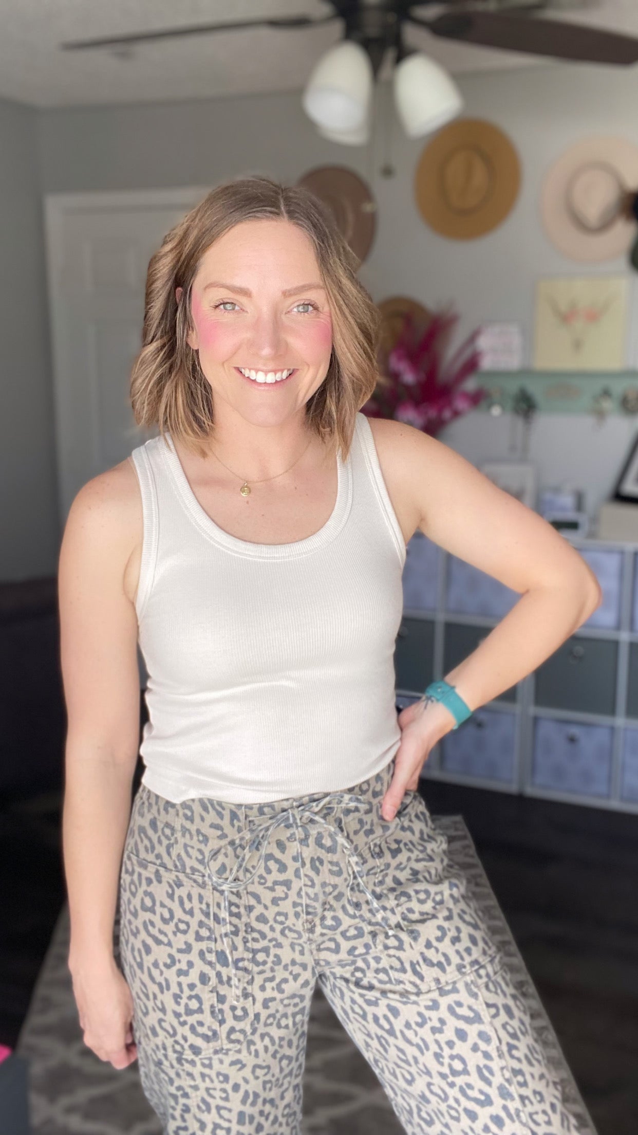 Leopard Wide Leg Denim