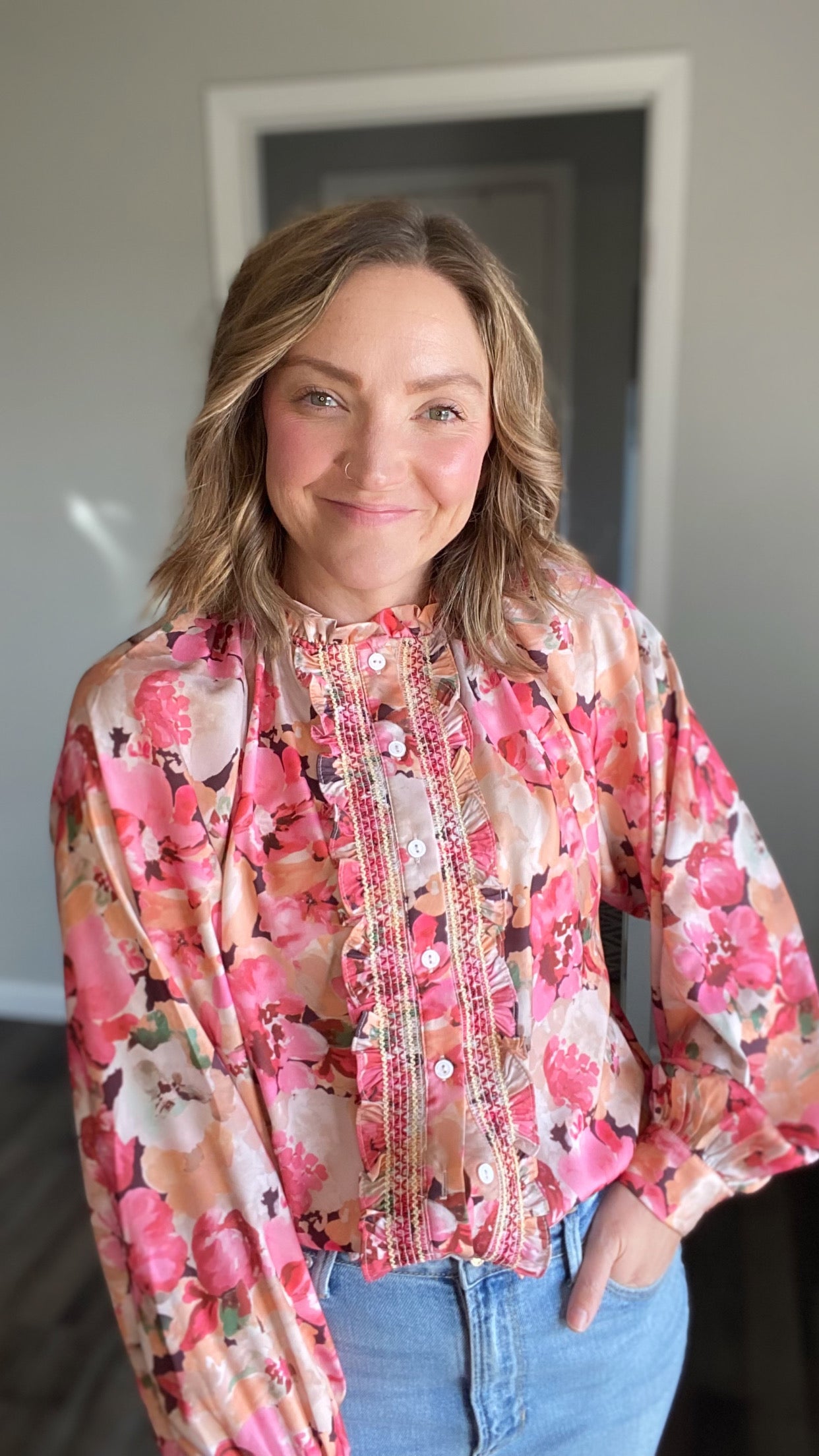 Spring Floral Blouse