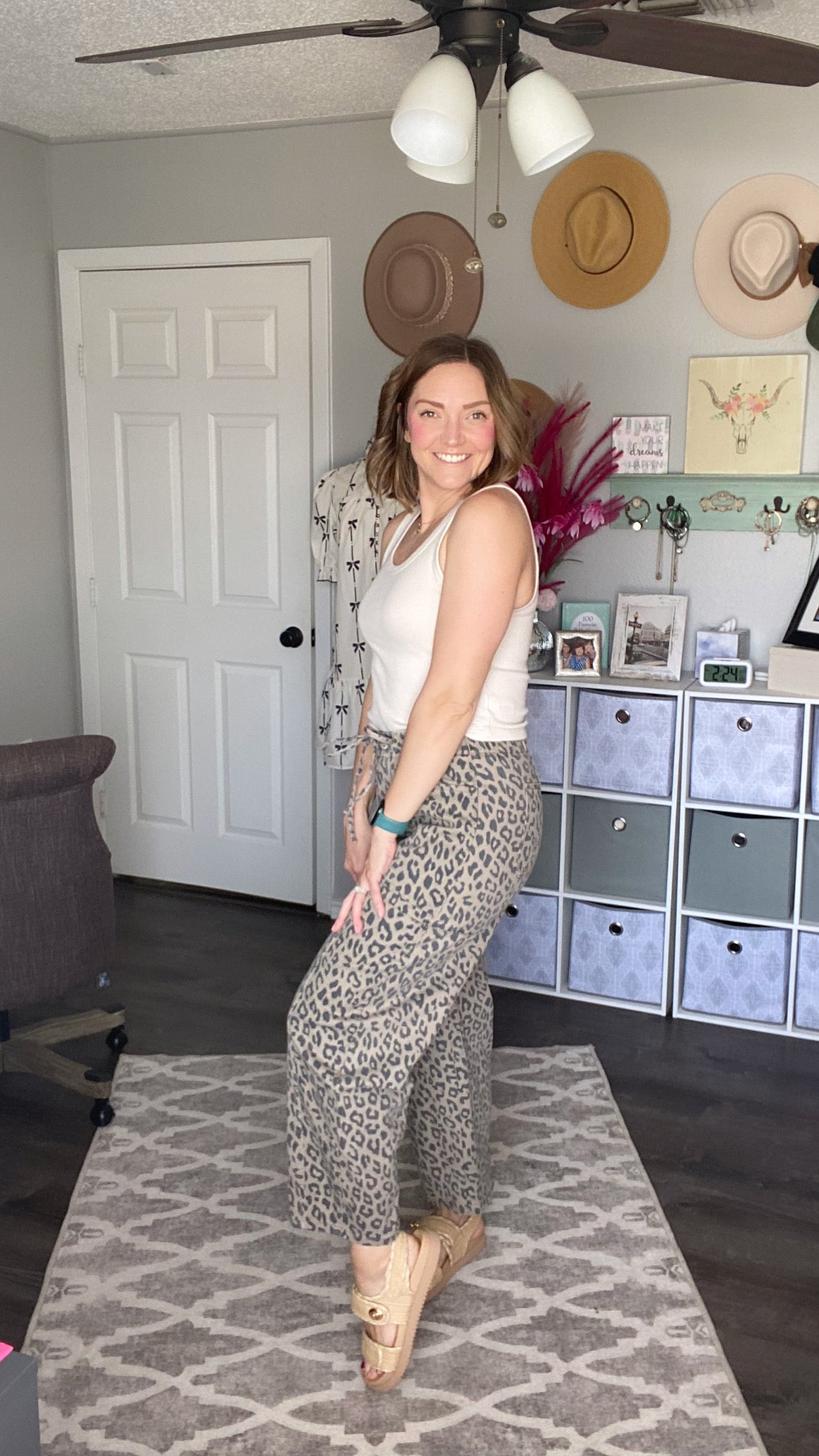 Leopard Wide Leg Denim