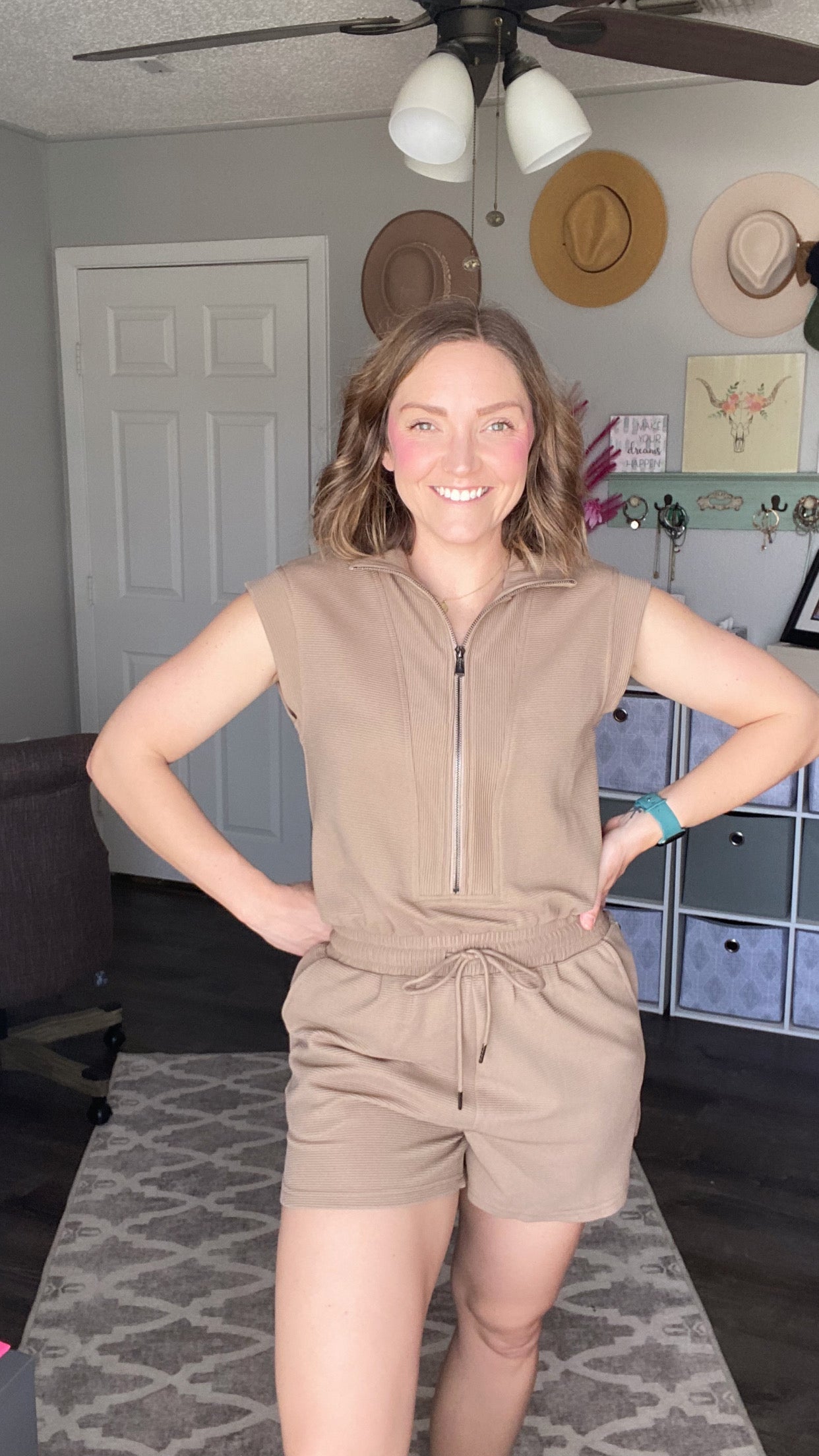 Mocha Ribbed Romper