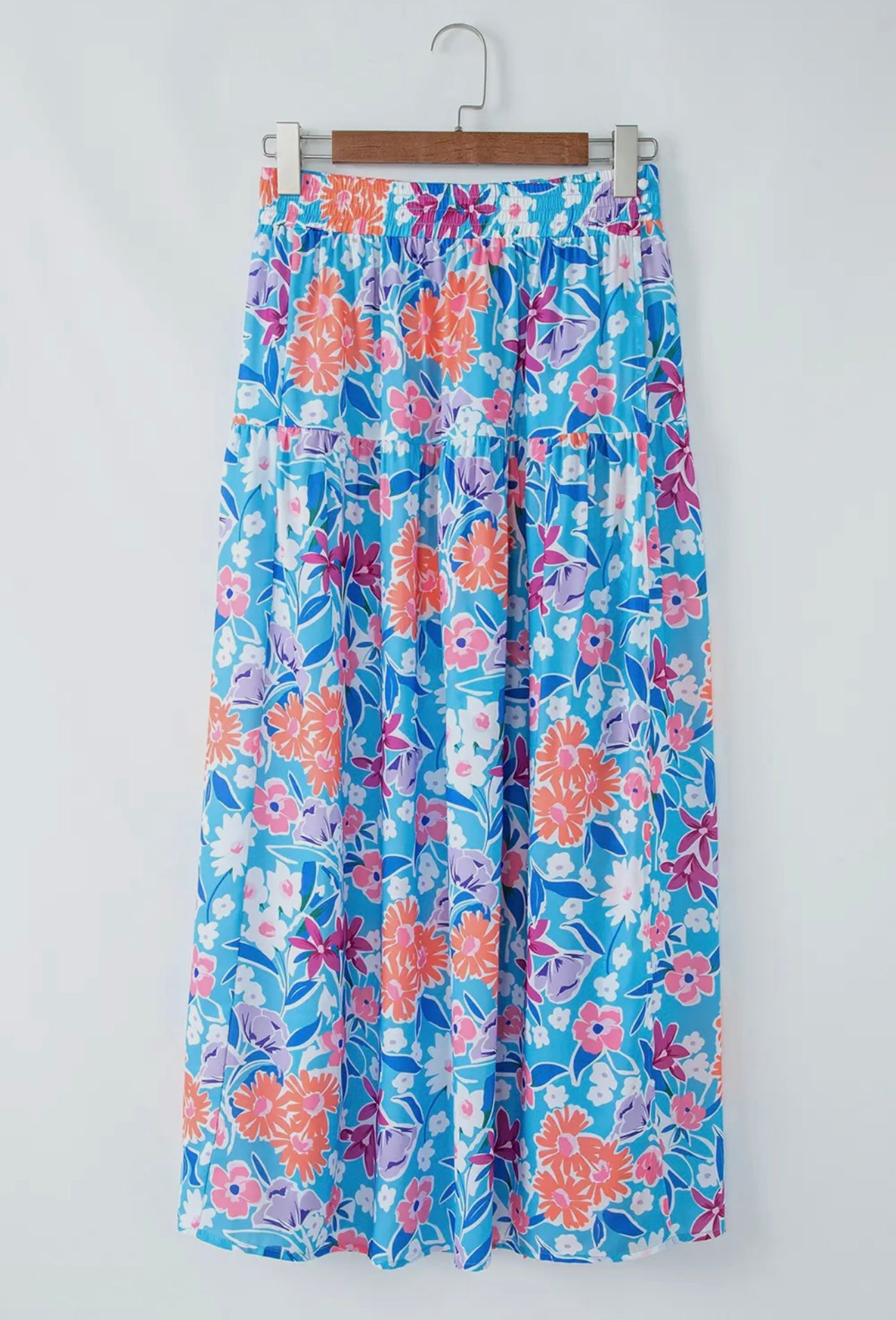Summer Floral Wrap Skirt