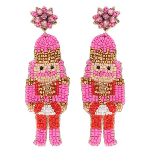 Pink Nutcracker Earrings