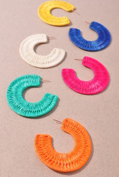 Raffia Hoop Earrings