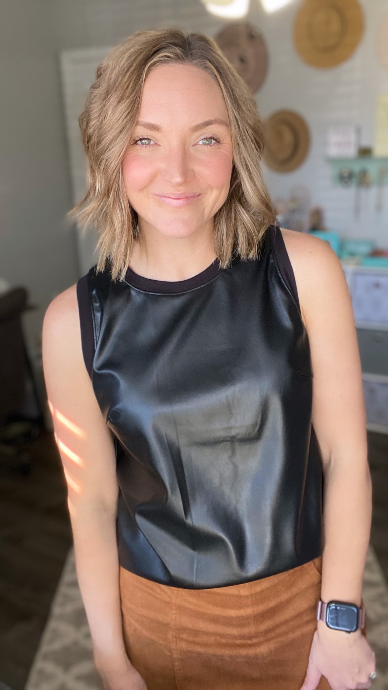 Faux Leather Tank