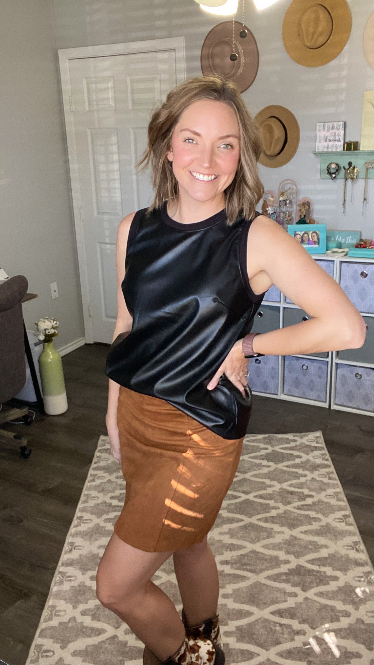 Faux Leather Tank