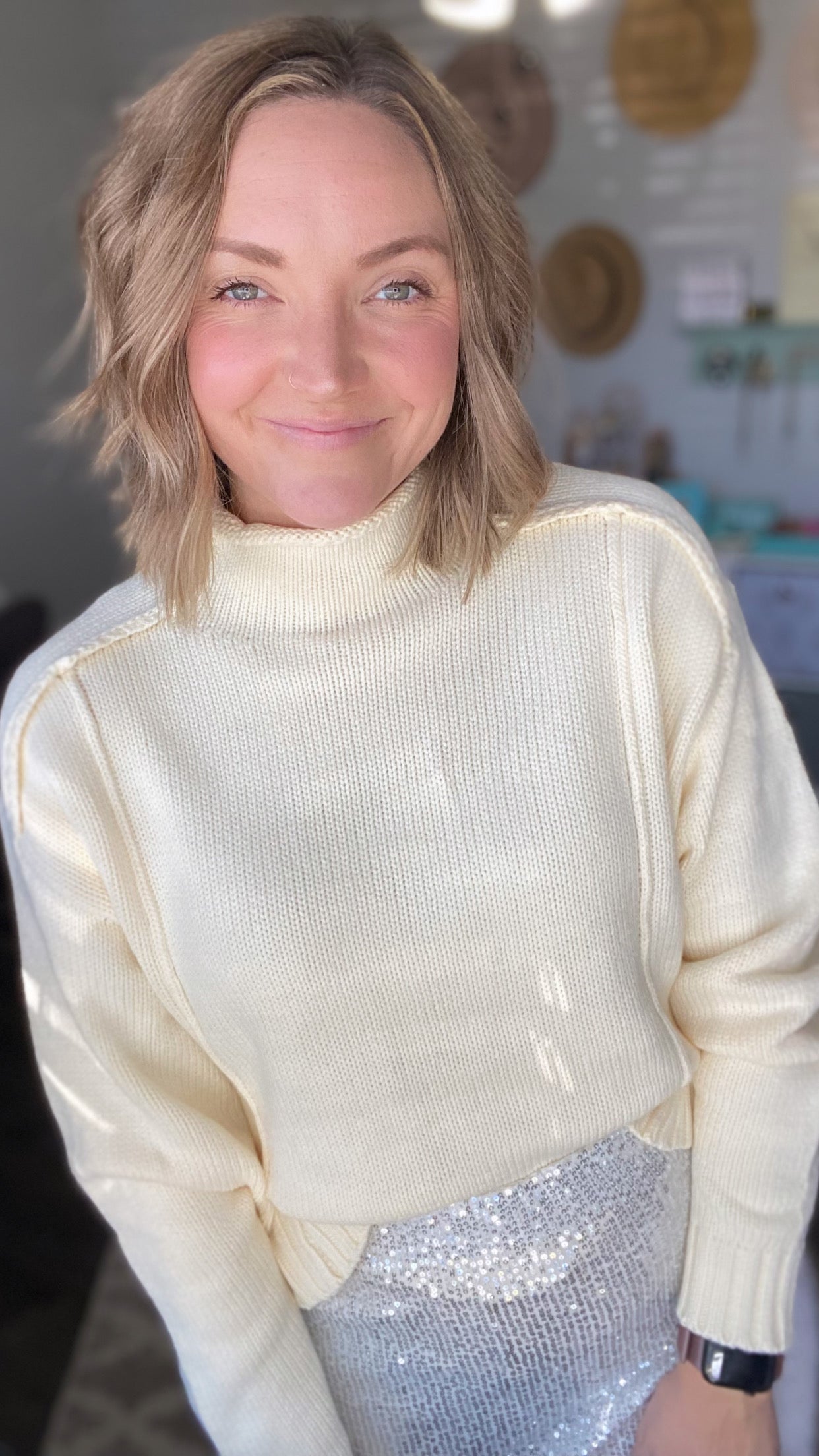 Vanilla Crop Turtle Neck