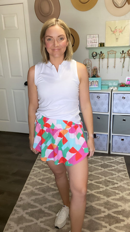 Abstract Print Skort