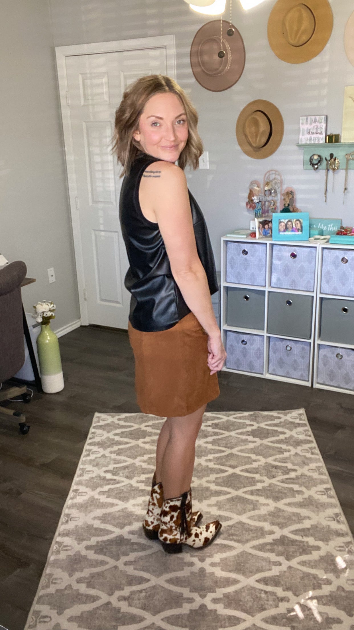 Faux Leather Tank