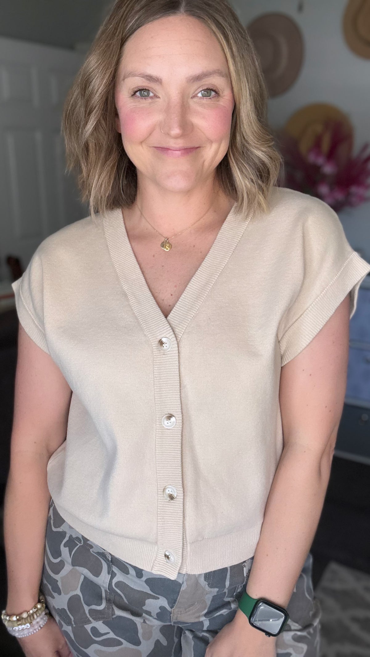 Natural Button-up Sweater