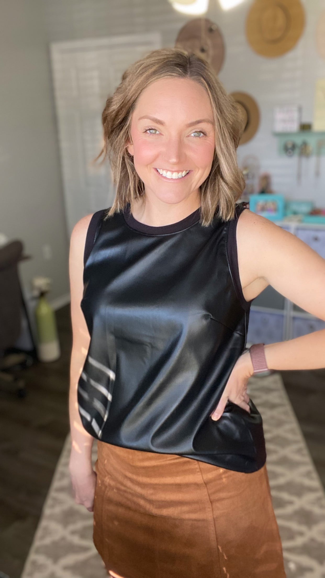 Faux Leather Tank